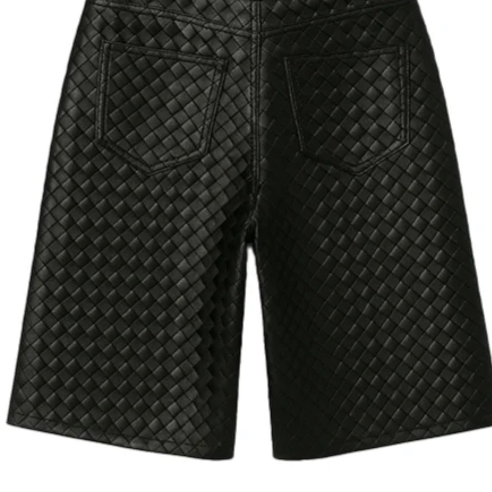 NEW Woven Leather Shorts - Picture 3 of 8
